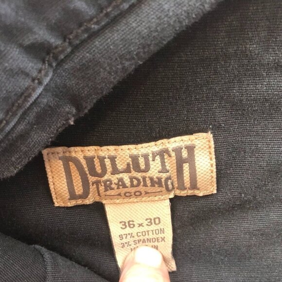 Duluth Trading Co. Men Cargo Pants Tag Size 36x30 Straight Leg Black Casual Work - Picture 10 of 12